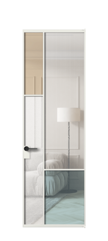 Межкомнатная дверь Mosaic АЛПЛ041.13 Алюминий светло-серый Комбинация стекол Группы 1 и Группы 3 Цена 162290 ₽ | Volhovec