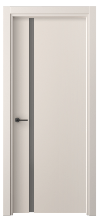Межкомнатная дверь Freedom 4222 ПЭТ пудровый бежевый Сатинированное серое стекло, триплекс Цена 33880 ₽ | Volhovec