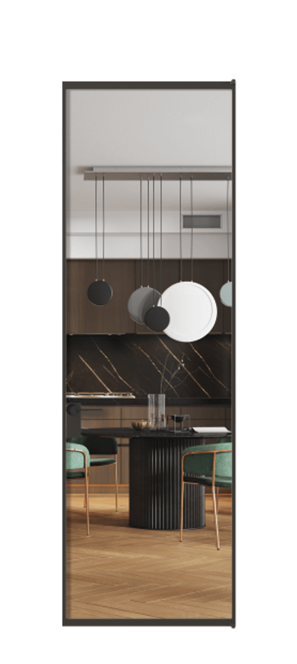 Алюминиевая дверь АЛПЛ040.01 Алюминий антрацит Прозрачное стекло "Crystal Vision", калёное, 6 мм Цена 137690  | Volhovec