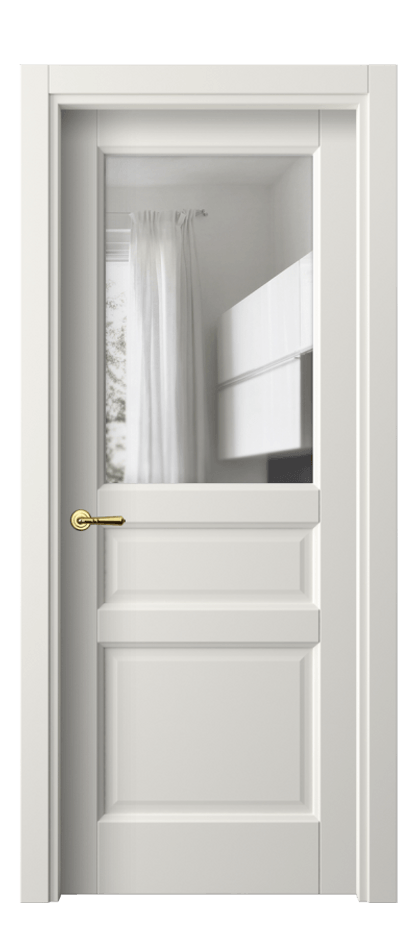 Межкомнатная дверь Galant 1432 Софт-тач белоснежный Прозрачное стекло, 4 мм Цена 25140 ₽ | Volhovec