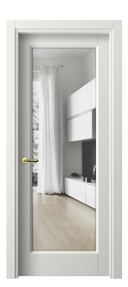 Межкомнатная дверь Galant 1402 Софт-тач белоснежный Прозрачное стекло, 4 мм Цена 25140 ₽ | Volhovec