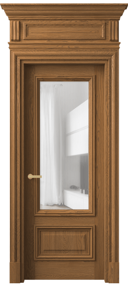 Межкомнатная дверь Антик 7306 Дуб пряный матовый Рифлёное стекло "Дюна", триплекс Цена 277289 ₽ | Volhovec