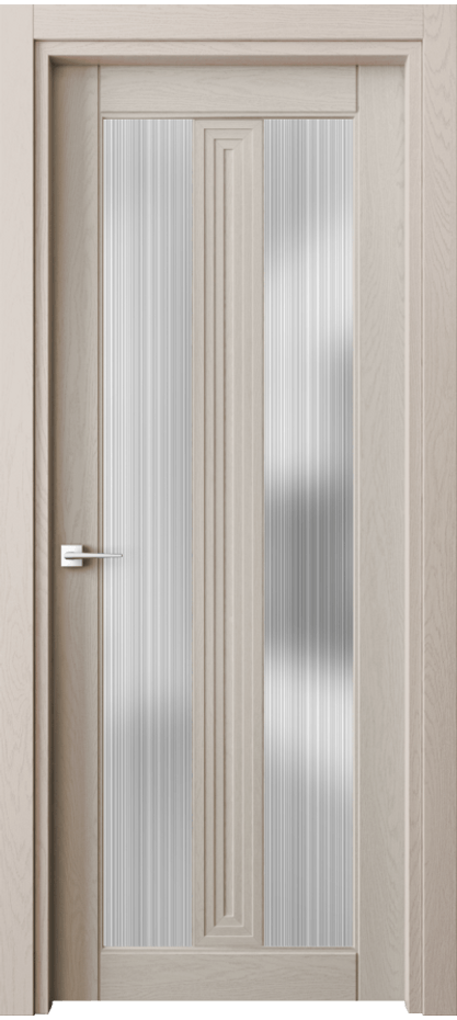 Межкомнатная дверь Эго 6122 Дуб светло-бежевый Сатинированное стекло "Дождь" Цена 126399 ₽ | Volhovec