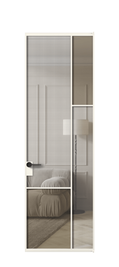 Дверь межкомнатная Mosaic АЛПЛ041.12 Алюминий пудровый белый Декоративное стекло с сеткой "Mesh silver", триплекс, 6 мм + Прозрачное бронзовое стекло, триплекс Без короба АПБЛ Цена 162290 Стоимость комплекта двери включает:
1. Полотно (600/650/700/750/800/850/900/950*2000-2400 мм).
2. Короб
3. Комплект фурнитуры (2 торцевые петли и магнитный замок с ответной планкой). Фабрика дверей Волховец 8 (800) 551 43 19 Межкомнатная дверь Mosaic АЛПЛ041.12 Алюминий пудровый белый Декоративное стекло с сеткой "Mesh silver", триплекс, 6 мм + Прозрачное бронзовое стекло, триплекс Цена 162290 ₽ | Volhovec