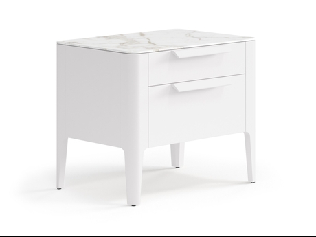 Мебель Тумба прикроватная Piega 2 ящика. Цвет Матовый пудровый белый. Материал Гладкая эмаль. Коллекция Тумба прикроватная Piega 2 ящика. Фото. Мебель Тумба прикроватная Piega 2 ящика. Цвет Матовый пудровый белый. Материал Гладкая эмаль. Коллекция Тумба прикроватная Piega 2 ящика. Картинка.
