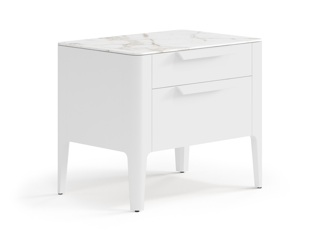 Тумба прикроватная Piega 2 ящика Матовый белоснежный