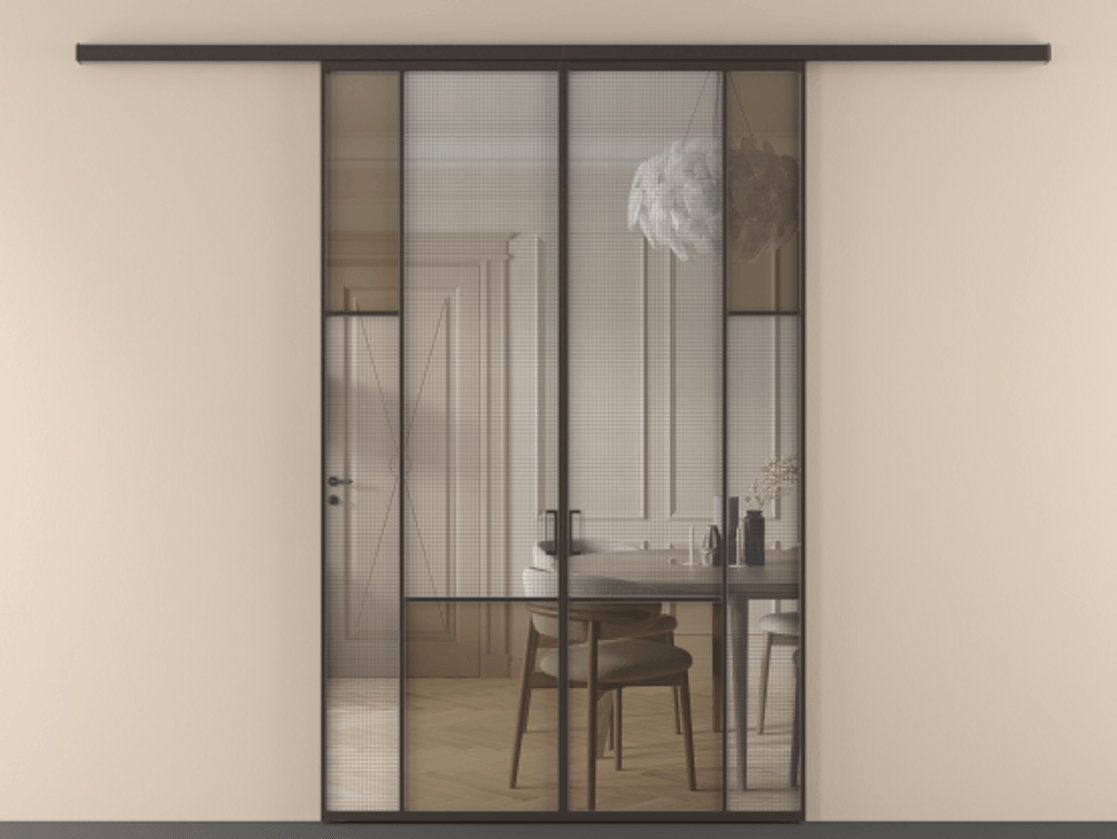 Перегородка Mosaic вдоль стены двустворчатая #VENDORCODE# #FURNISH# #GLASS# Цена #PRICE# #CURRENCY# | Volhovec