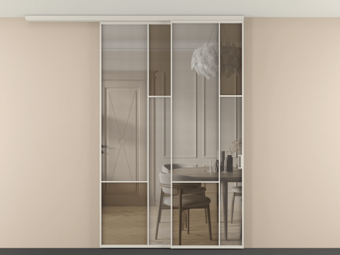 Перегородка Mosaic вдоль стены телескопик синхро-2 #VENDORCODE# #FURNISH# #GLASS# Цена #PRICE# #CURRENCY# | Volhovec
