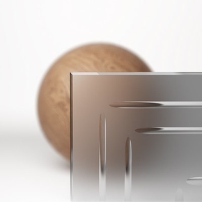 Сатинированное серое стекло с гравировкой "Грани", триплекс, 7 мм