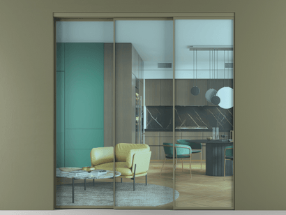 Алюминевая перегородка АЛПР 040.01_АОТ_ПРОЗ ГОЛ_new. Цвет Алюминий оливковый тёмный. Материал Алюминий в эмали. Коллекция Перегородка Formato внутри проёма телескопик синхро 2. Картинка.