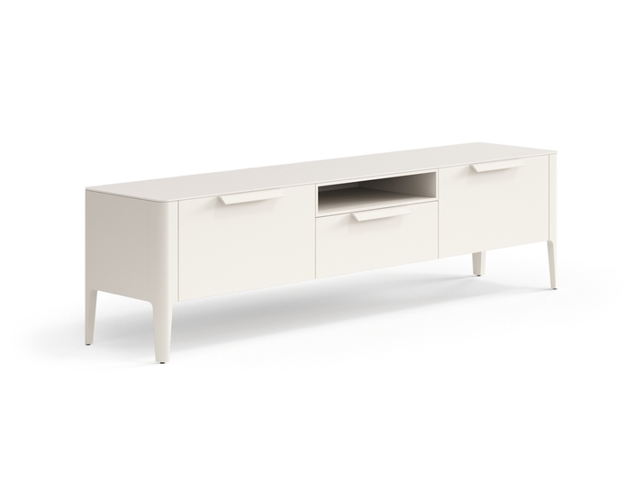 Мебель ТВ тумба Piega. Цвет Матовый облачно-серый. Материал Гладкая эмаль. Коллекция ТВ тумба Piega. Картинка.