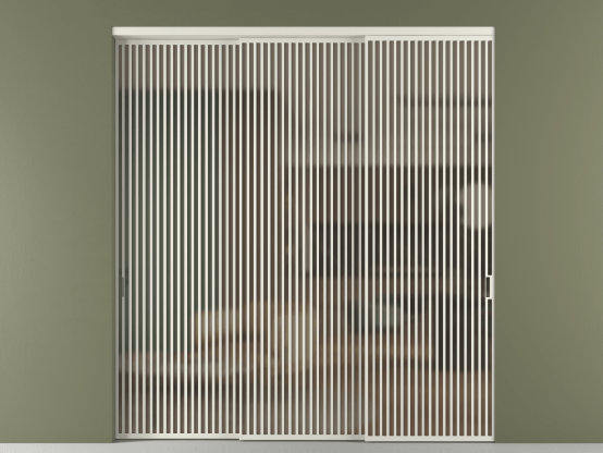 Алюминевая перегородка vn3_06 Бронза сатин триплекс БЕЛ. Цвет Алюминий Белый. Материал Алюминий. Коллекция Перегородка Формато внутри проёма 3 створки с синхронным механизмом. Картинка.