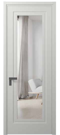 Дверь межкомнатная 8303 МССР ЗЕР. Цвет Матовый светло-серый. Материал Гладкая эмаль. Коллекция Rocca. Картинка.