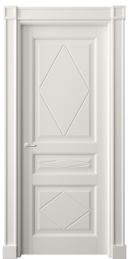 Дверь межкомнатная 6345 БПБЛ. Цвет Бук пудровый белый. Материал Массив бука эмаль. Коллекция Toscana Rombo. Картинка.