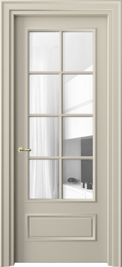 Дверь межкомнатная 8112 МБСР ПРОЗ. Цвет Матовый бежево-серый. Материал Гладкая эмаль. Коллекция Paris. Картинка.