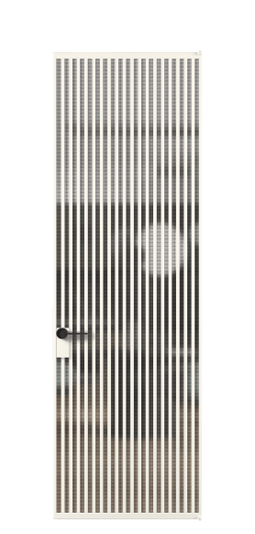 Дверь межкомнатная АЛПЛ040.06 АПБЛ MS. Цвет Алюминий пудровый белый. Материал Алюминий в эмали. Коллекция Formato. Картинка.