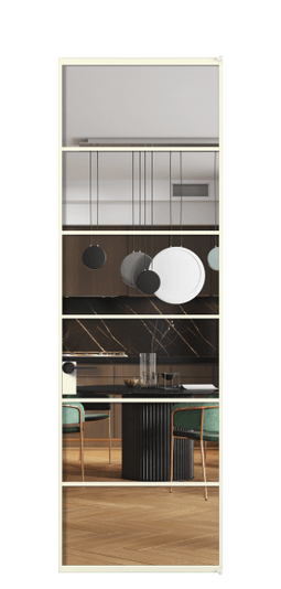 Дверь межкомнатная АЛПЛ040.04 Crystalvision АМБ. Цвет Алюминий молочно-белый. Материал Алюминий в эмали. Коллекция Formato. Картинка.