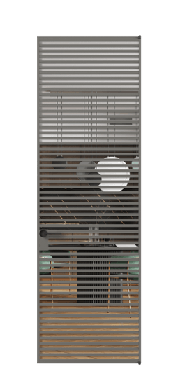 Дверь межкомнатная АЛПЛ040.06 Crystalvision АКЛС. Цвет Алюминий классический серый. Материал Алюминий в эмали. Коллекция Formato. Картинка.