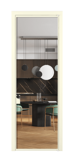 Дверь межкомнатная АЛПЛ040.01 Crystalvision АМБ. Цвет Алюминий молочно-белый. Материал Алюминий в эмали. Коллекция Формато. Картинка.