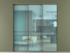 Перегородка Formato внутри проёма 3 створки с синхронным механизмом