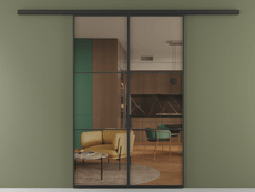 Перегородка Формато вдоль стены 2 створки