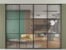 Перегородка Формато внутри проёма скрытое крепление в потолок 4 створки