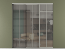 Перегородка Formato внутри проёма 3 створки с синхронным механизмом