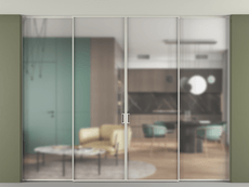 Перегородка Формато внутри проёма скрытое крепление в потолок 4 створки