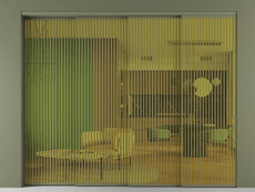 Перегородка Formato внутри проёма 4 створки с синхронным механизмом