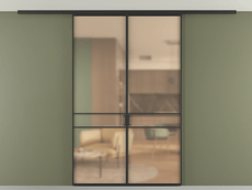 Перегородка Формато вдоль стены на потолок 2 створки