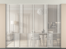 Перегородка Mosaic внутри проёма скрытое крепление в потолок 4 створки