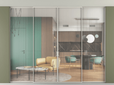 Перегородка Формато внутри проёма скрытое крепление в потолок 4 створки